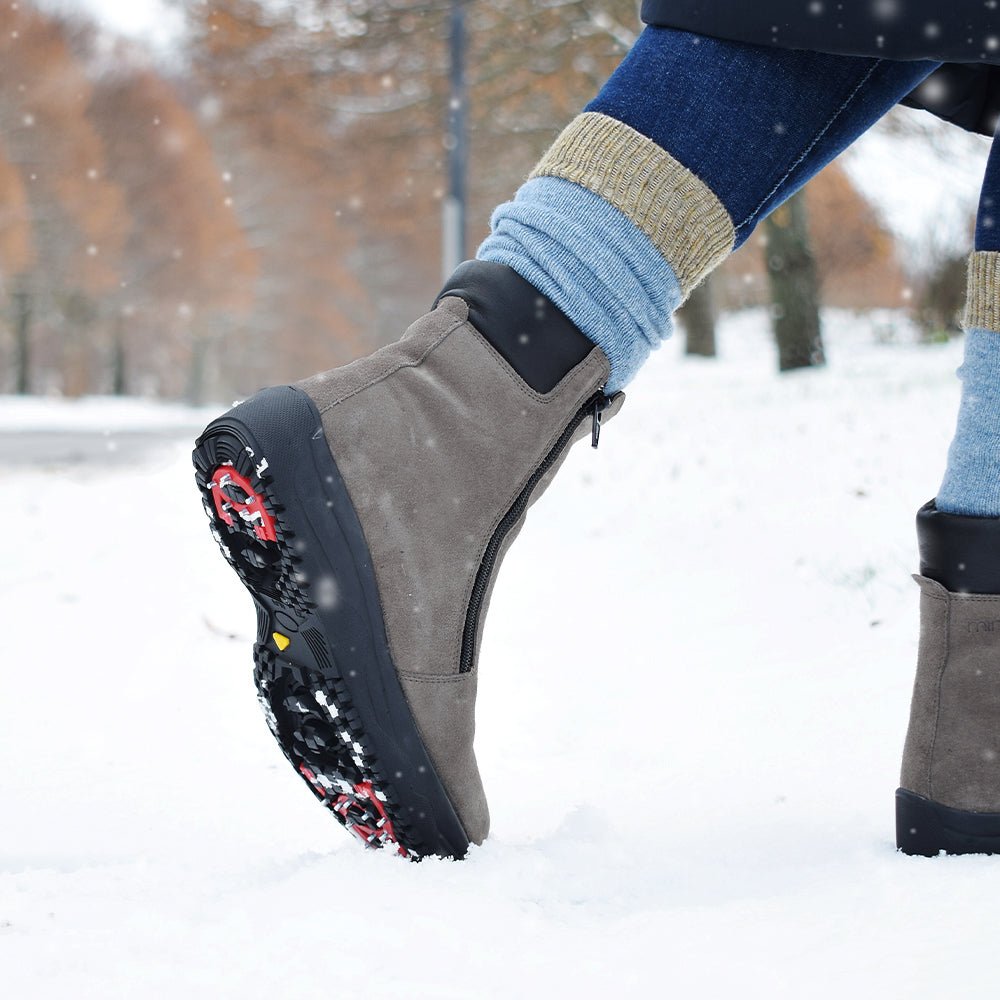 Minfot Pigsko Boden Ruskind Uld Taupe