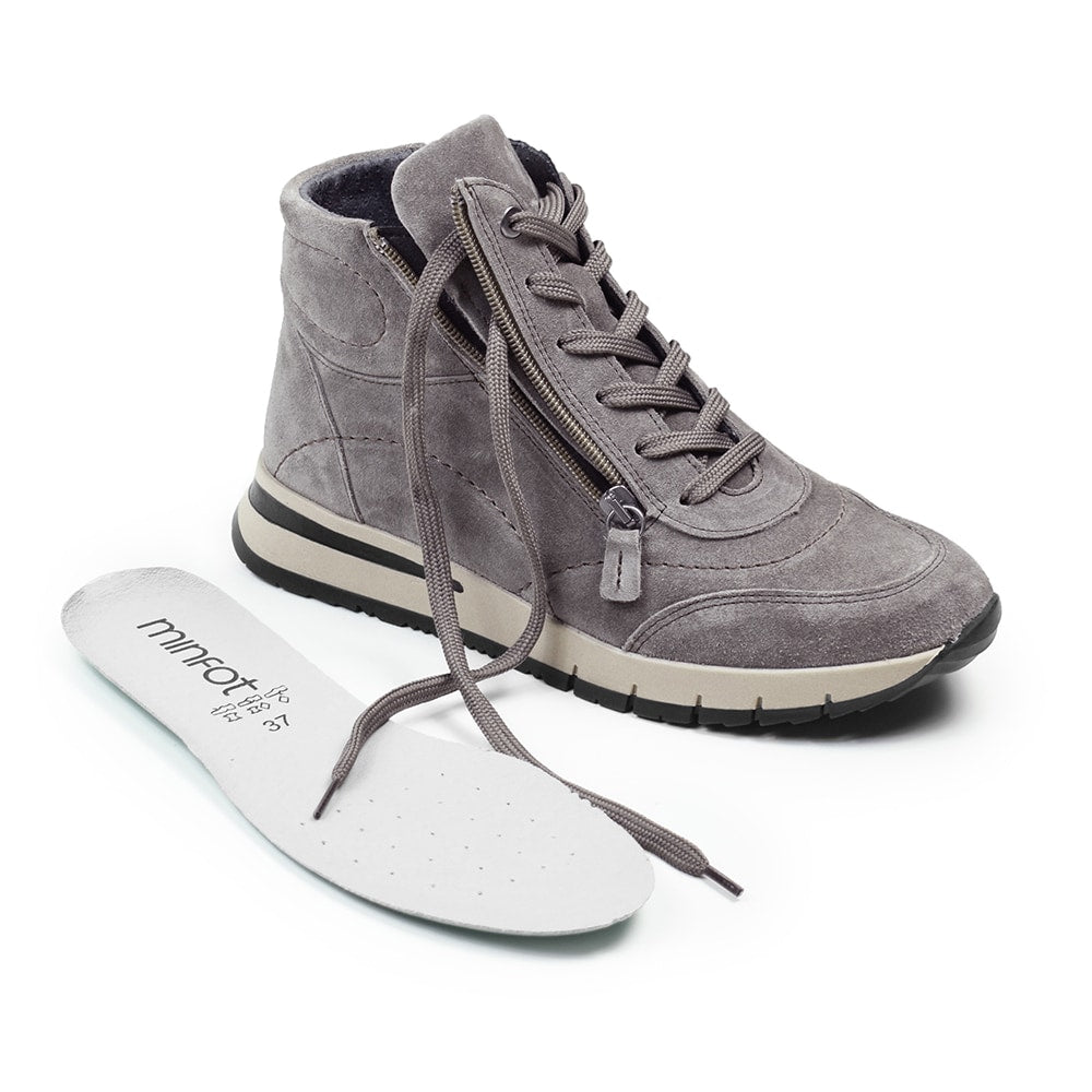Minfot Luna Høy Sneaker Dame Ruskind Taupe