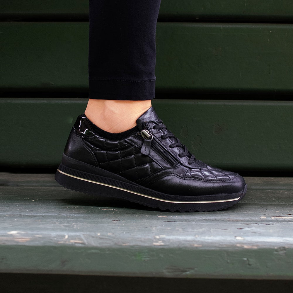 Produktbild 9 - Minfot Rut Sneaker Bred Læder Sort