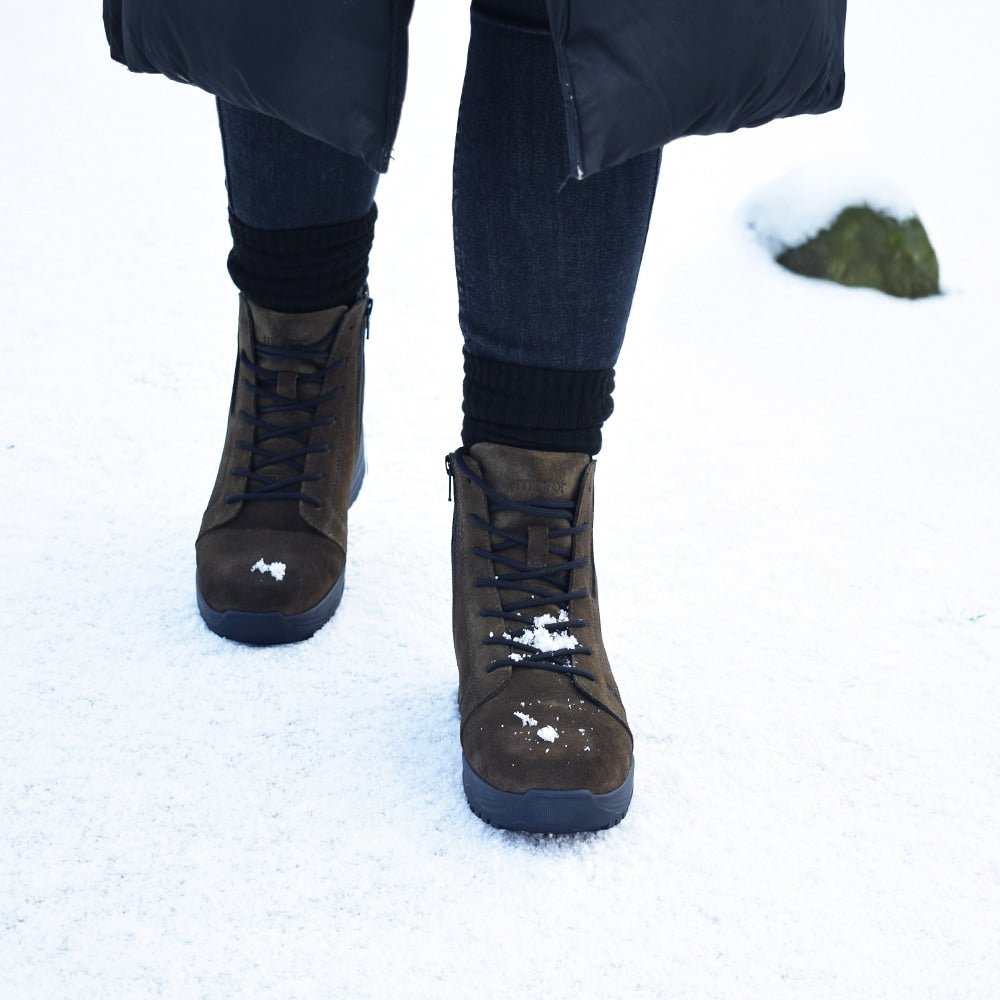 Minfot Pigsko Lima Ruskind Uld Mørkegrøn