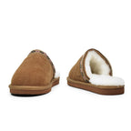 Minfot Fåreskind Hjemmesko Slip-on Myre med Sål Chestnut