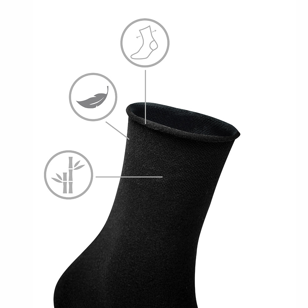 Minfot Sensitive Bambus Strømper Sort 1-pak