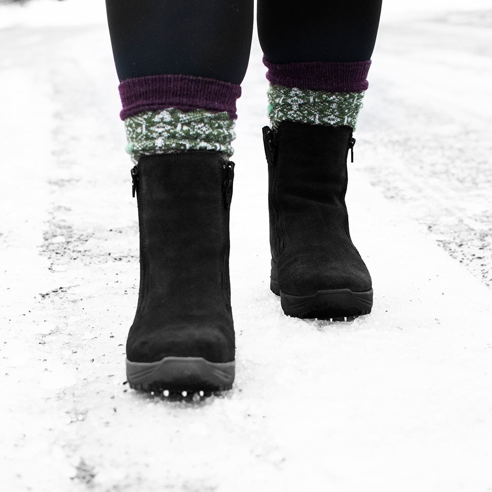 Minfot Pigsko Boden Ruskind Uld Sort