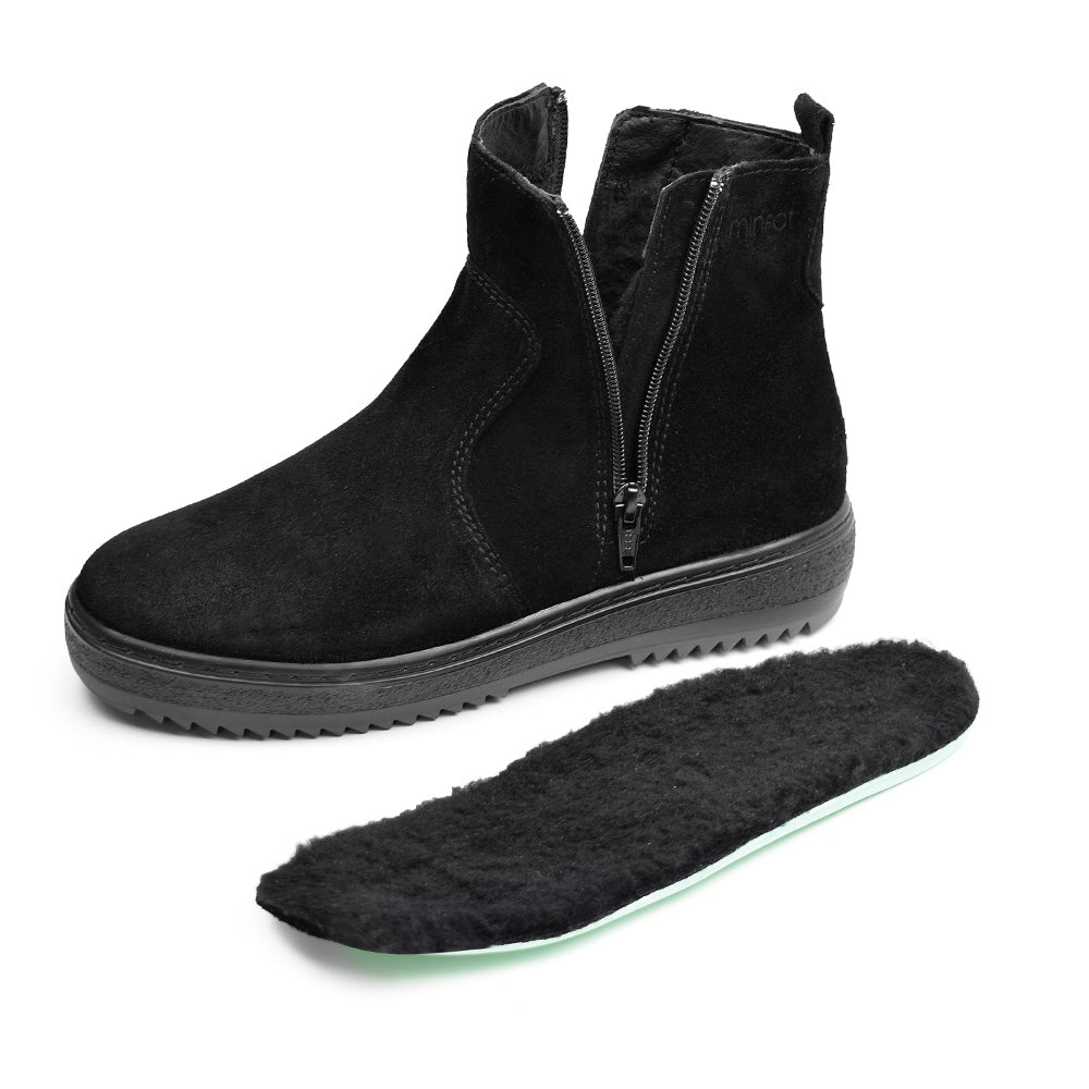 Minfot Pigsko Idre Ruskind Uld Sort