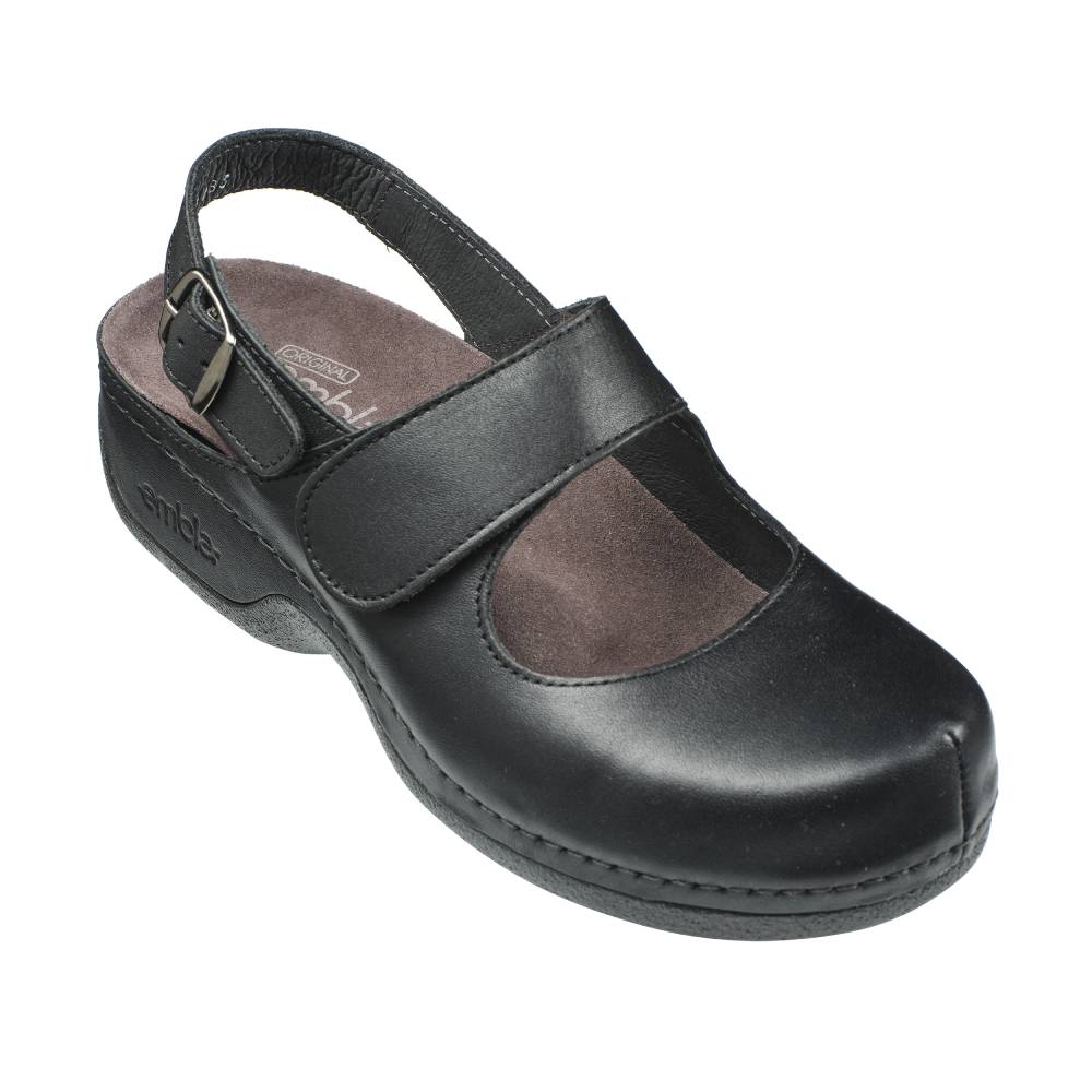 Embla Hälsoskor Hjemmesko Majken Hælrem Sort ergoflex