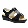 Suave Extra Bred Sandal Svart Ruskind Marilyn