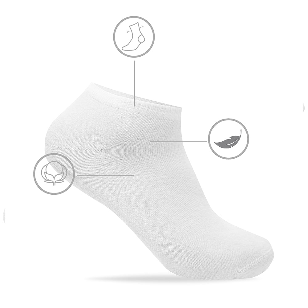Produktbild 2 - Minfot Bomullsstrumpor Sneaker Sensitive Vit 5-pack