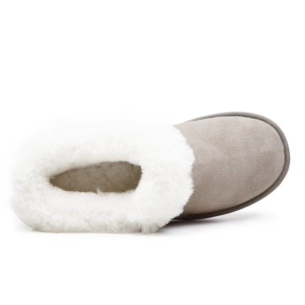 Minfot Hjemmesko Fåreskind Bergen med Sål Taupe