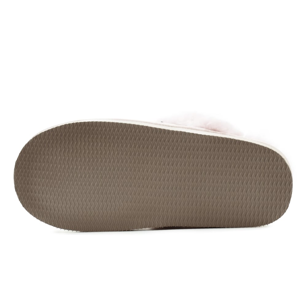 Produktbild 6 - Minfot Fårskinnstofflor Slip-on Duved med sula Rosa