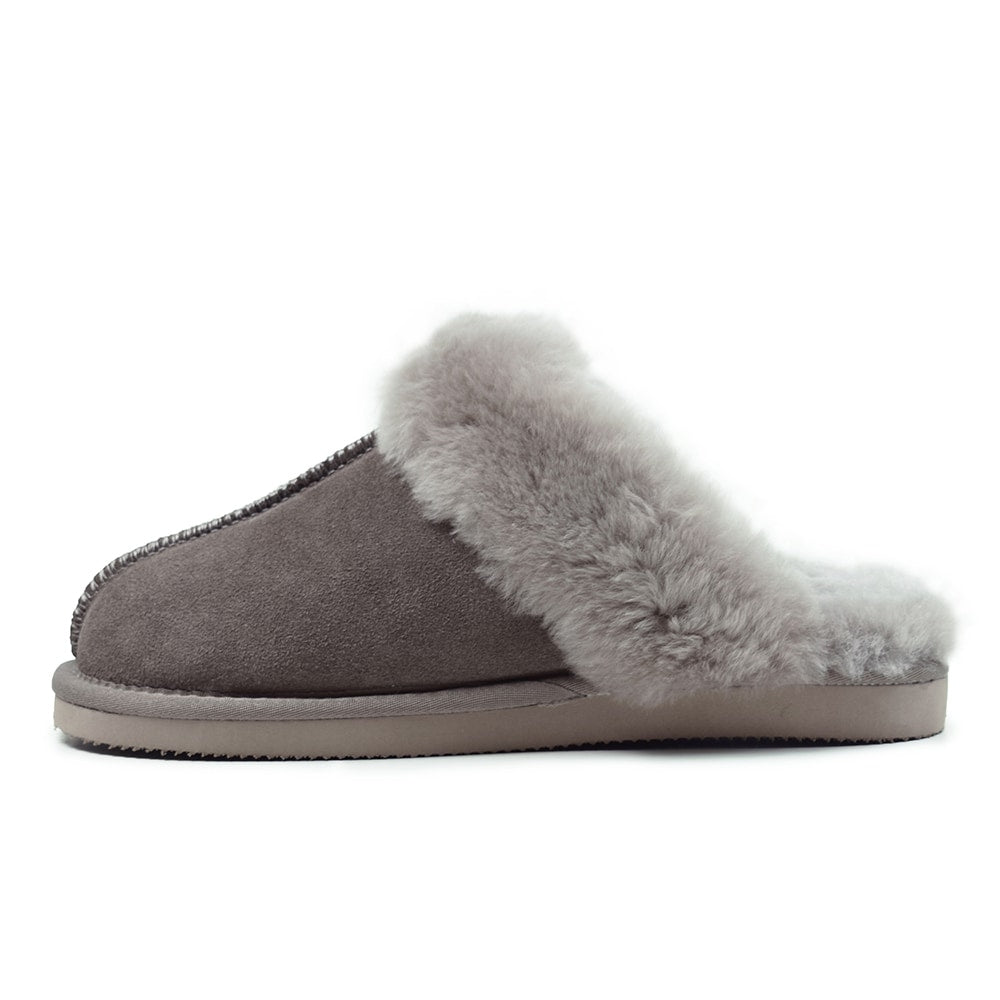Produktbild 5 - Minfot Fårskinnstofflor Slip-on Duved med sula Stone