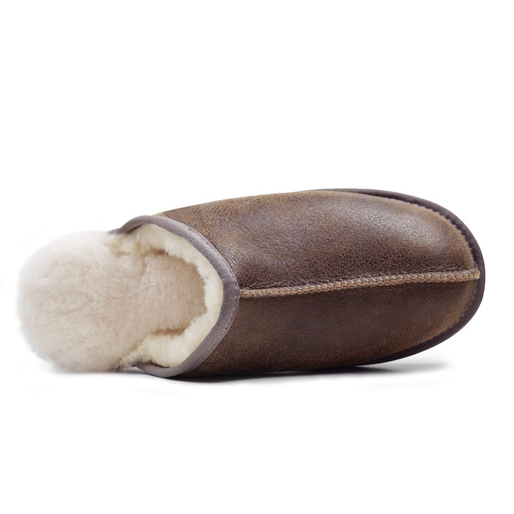 Minfot Hjemmesko Fåreskind Slip-on Orust med sål Waxed Stone
