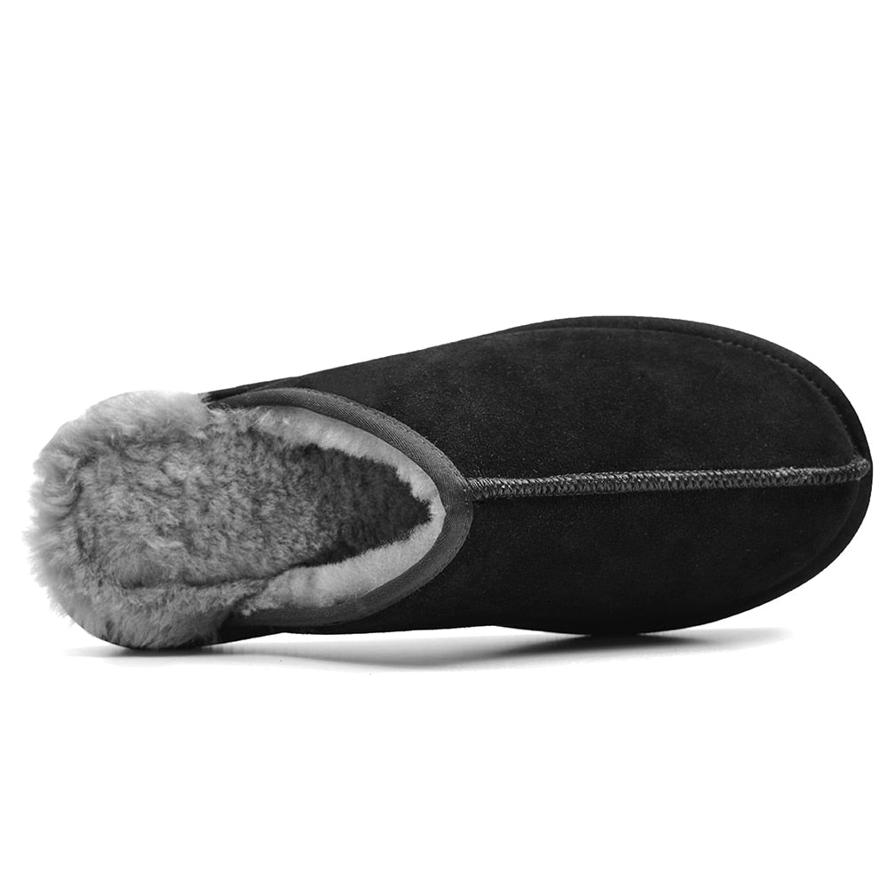Minfot Hjemmesko Fåreskind Slip-on Orust med sål Sort