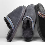 Minfot Fåreskind Hjemmesko Slip-on Myre med Sål Grå