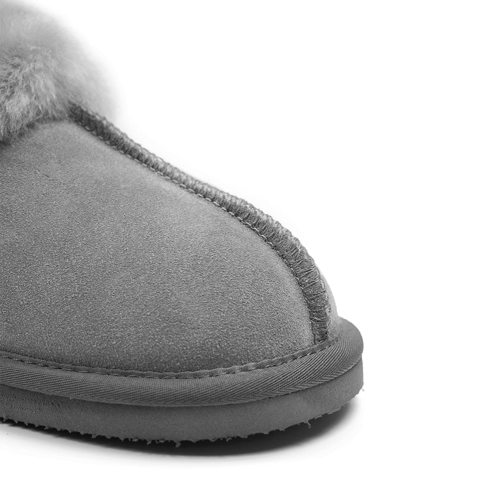 Produktbild 8 - Minfot Fårskinnstofflor Slip-on Duved med sula Ljusgrå
