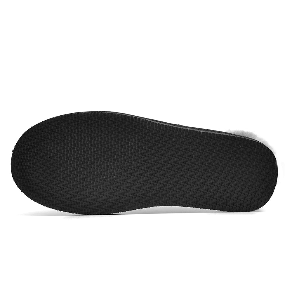 Minfot Hjemmesko Fåreskind Slip-on Orust med sål Sort