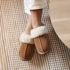 Minfot Fåreskinds Hjemmesko Slip-on Duved med såle Chestnut