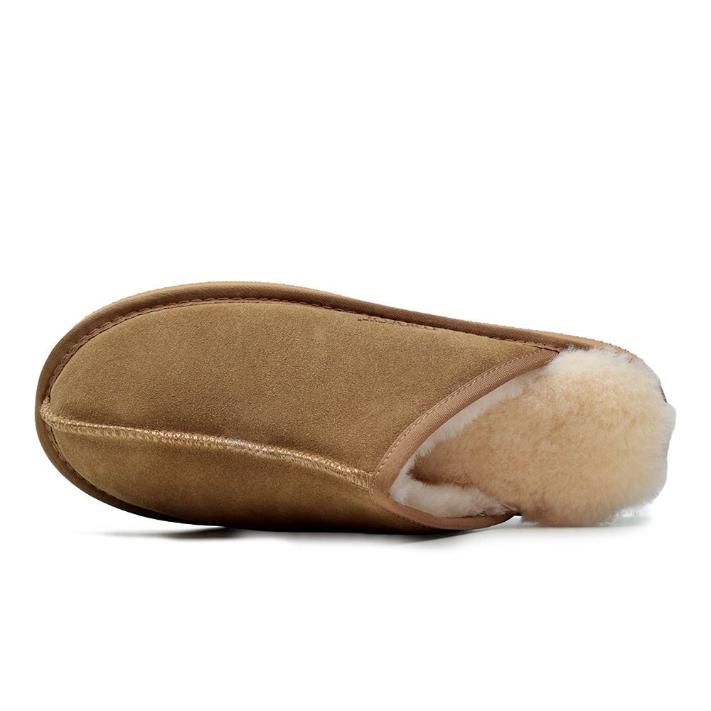 Minfot Hjemmesko Fåreskind Slip-on Orust med sål Chestnut