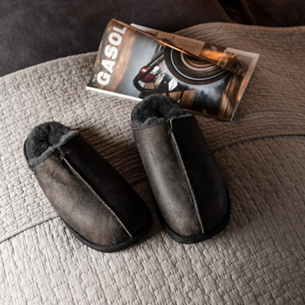 Shepherd Hugo Hjemmesko Fåreskind Sort