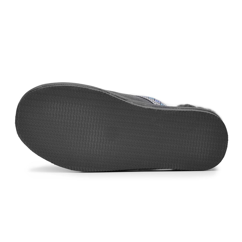 Minfot Fåreskind Hjemmesko Slip-on Myre med Sål Grå