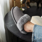 Minfot Hjemmesko Fåreskind Slip-on Duved med sål Lysegrå