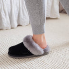 Minfot Hjemmesko Fåreskind Slip-on Duved med sål Sort