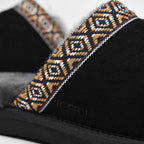 Minfot Fåreskind Hjemmesko Slip-on Myre med Sål Sort