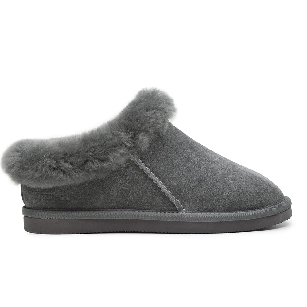 Minfot Fåreskinds Hjemmesko Bergen med Sål Grå