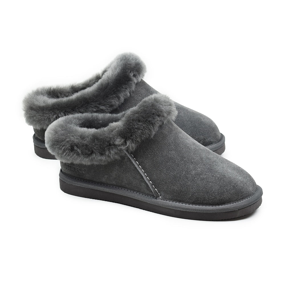 Minfot Fåreskinds Hjemmesko Bergen med Sål Grå