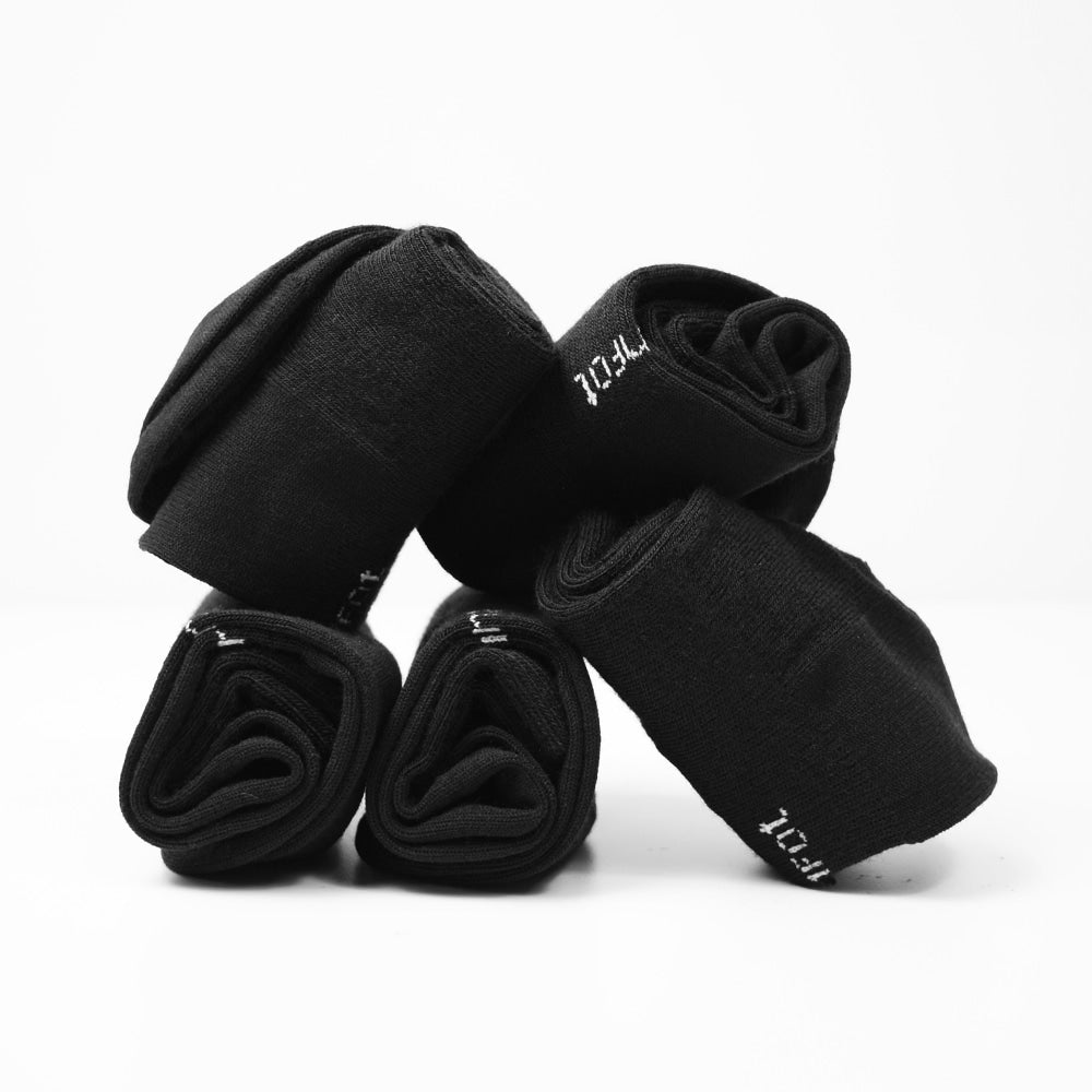Produktbild 4 - Minfot Strumpor Quarter Merinoull Svart 5-pack