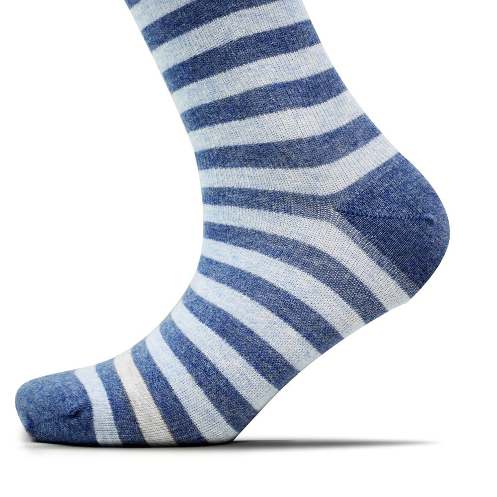 Produktbild 7 - Minfot Støttestrømper Bred Bomuld Maritim 3-pak