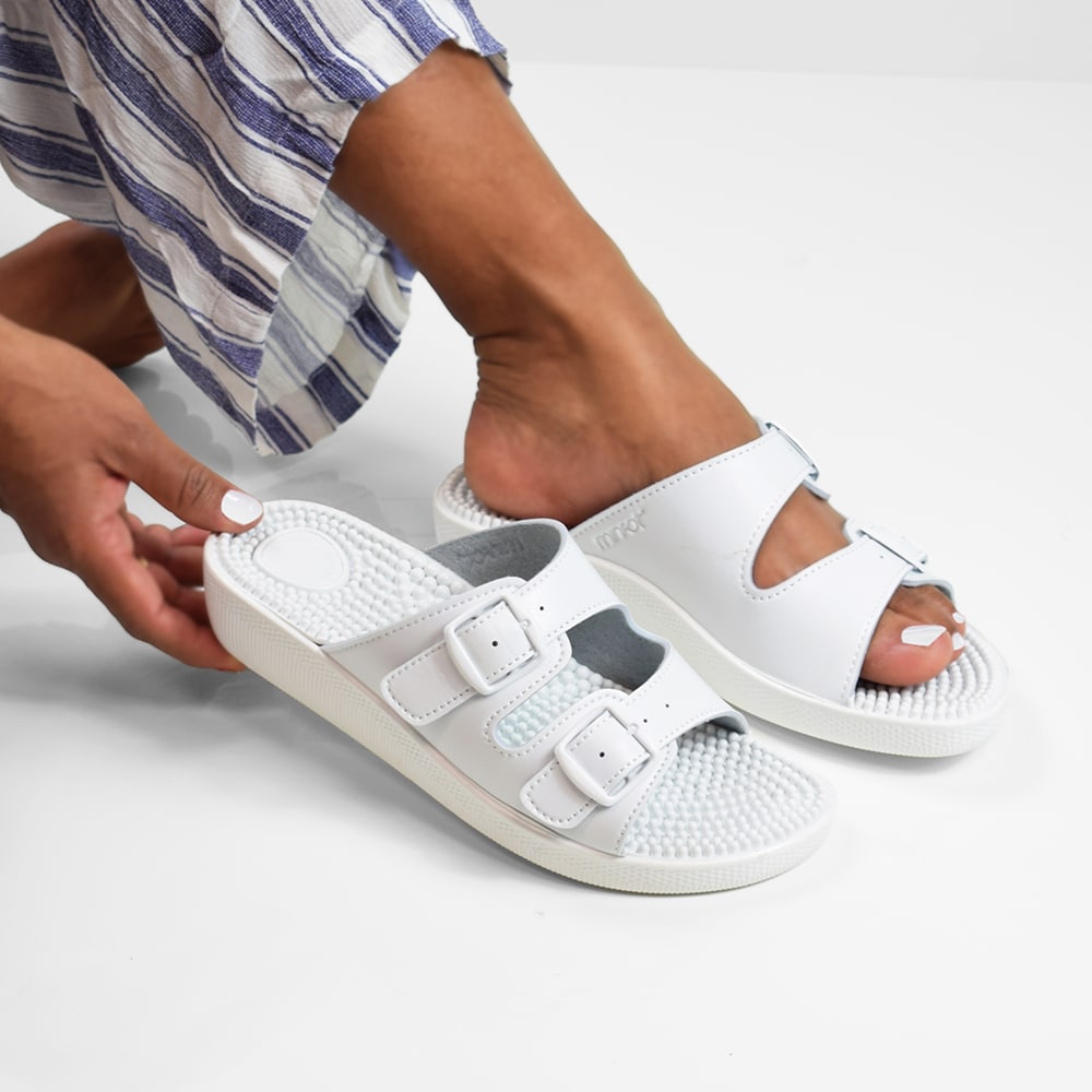 Minfot Massage Sandaler Dame Hvid