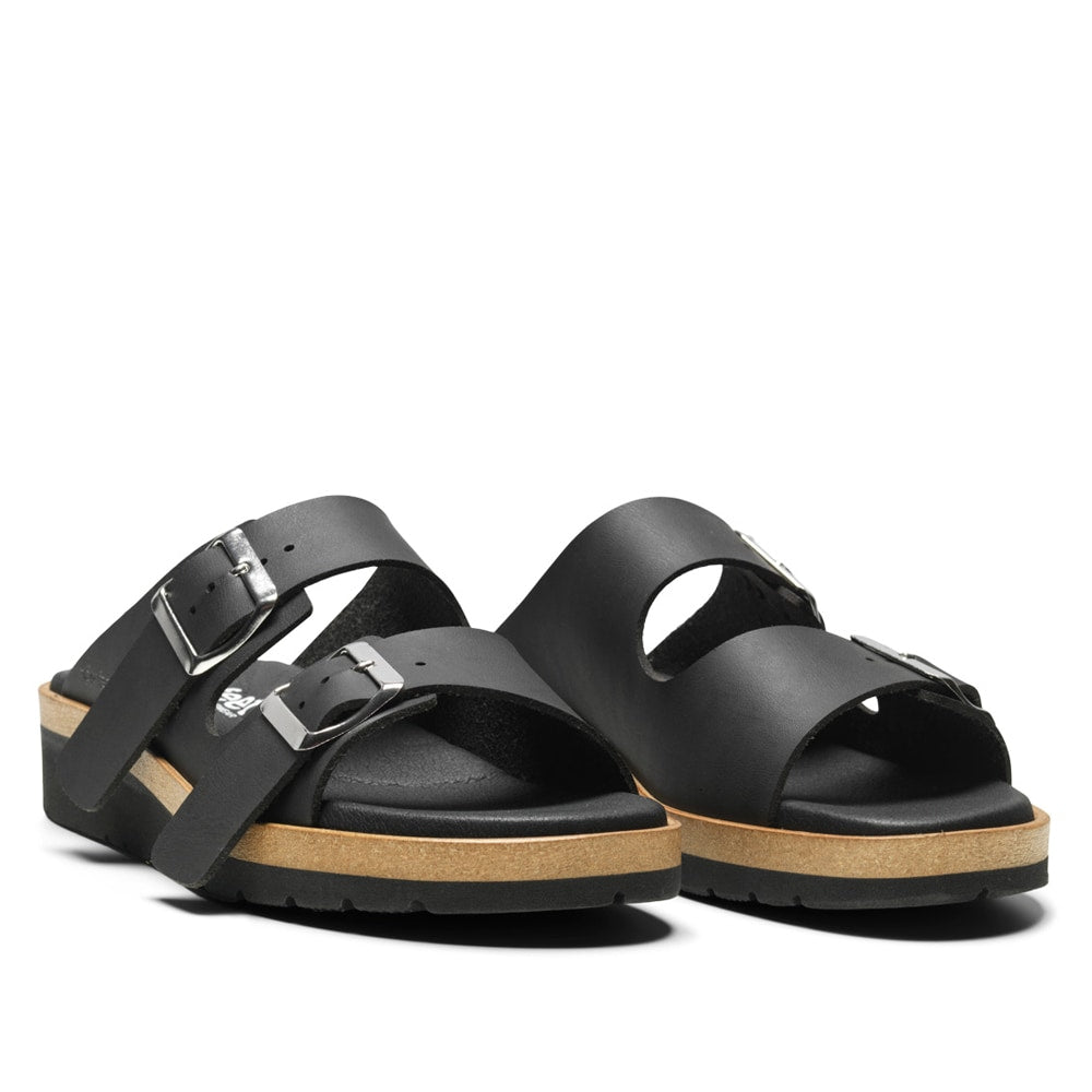 New Feet Sigrid Brede Sandaler Microfiber Dame Sort