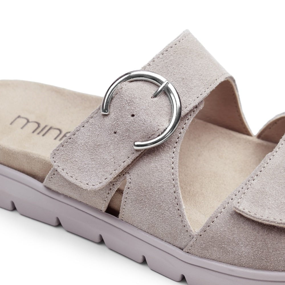 Minfot Abby Sandaler Dame Velcro Taupe