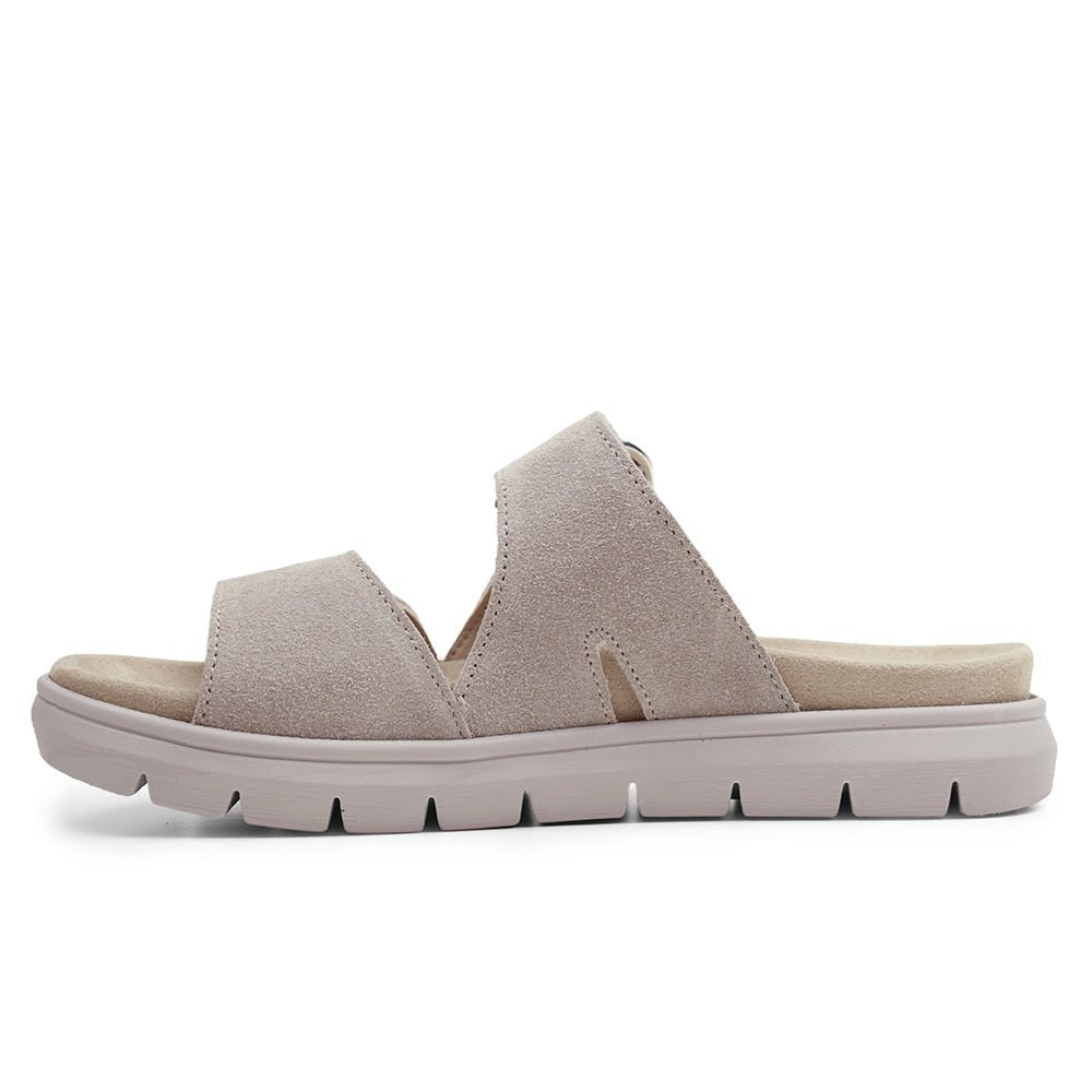 Minfot Abby Sandaler Dame Velcro Taupe