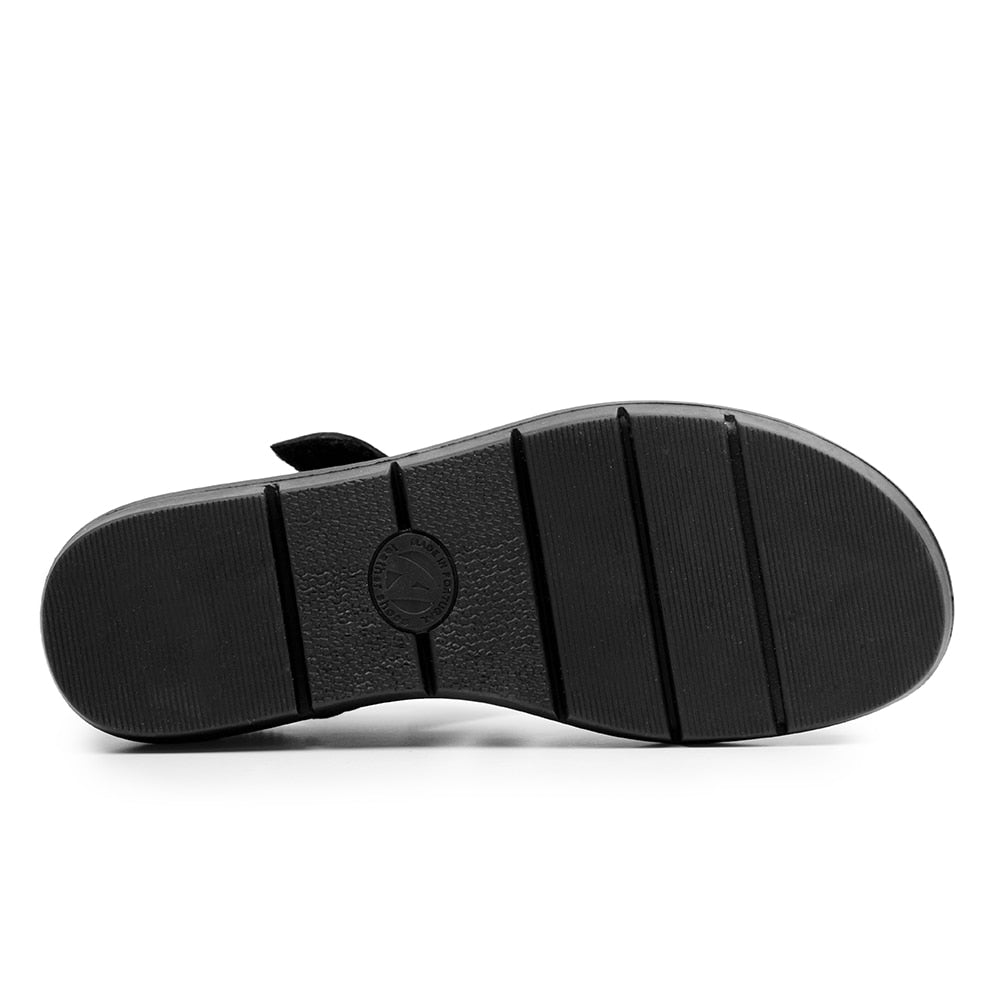 Minfot Sandal Komfort Mia med hælkap Nubuck Sort