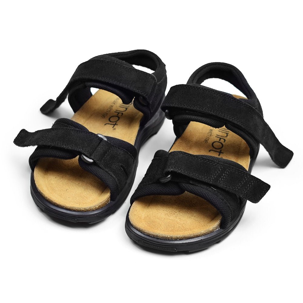 Minfot Flex Sandaler Unisex Ruskind Sort 