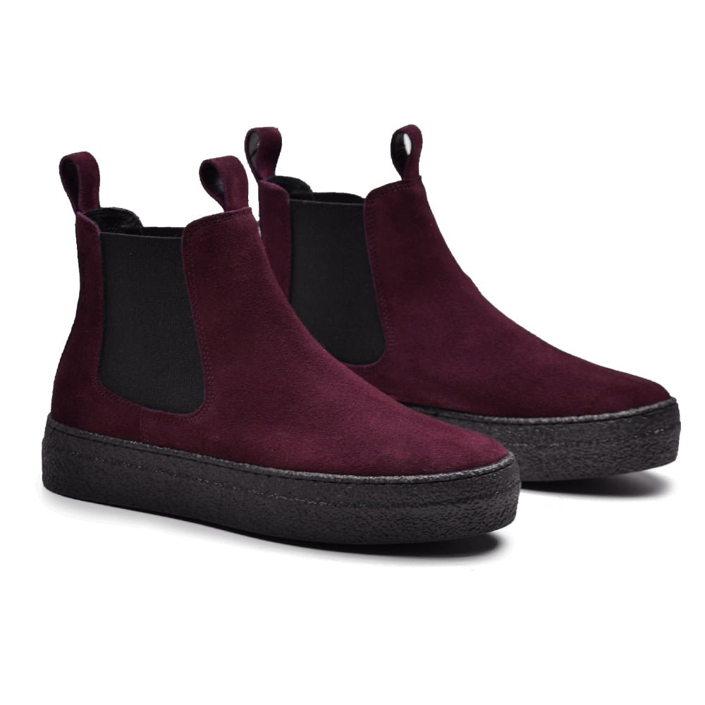 Minfot Chelsea Boots Visby Ruskind Bordeaux