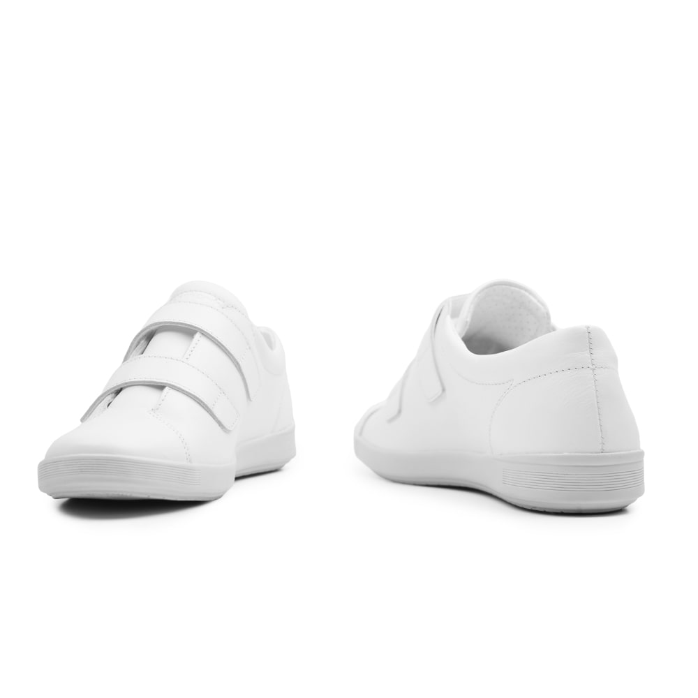 Minfot Aveny Skinn Sneaker med Velcro Hvid
