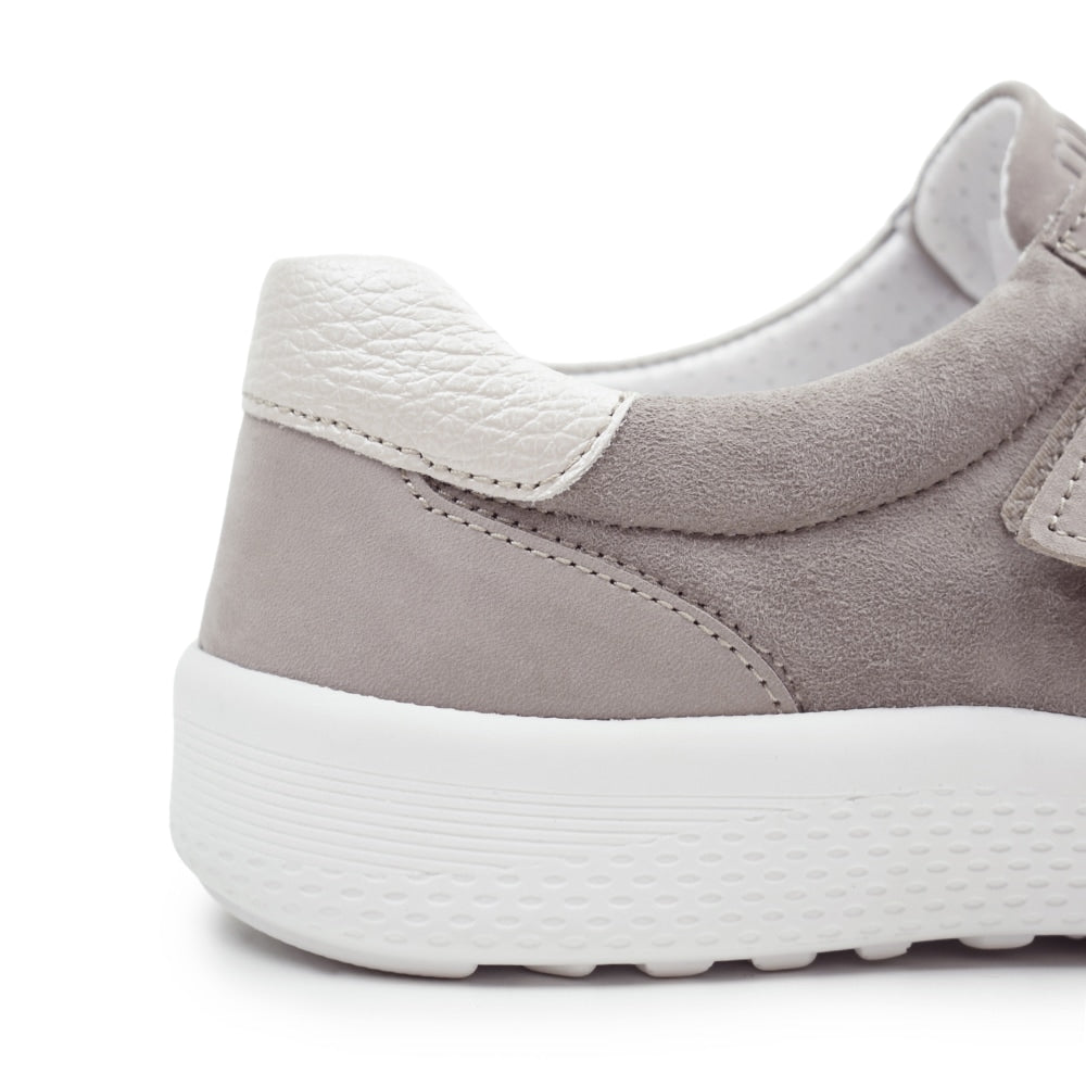 Minfot Way Sneaker Bred Stretch med Velcroband Beige