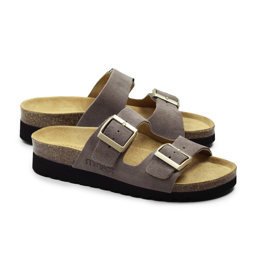 Minfot Sandaler Blød Bio Moa Ruskind Grå