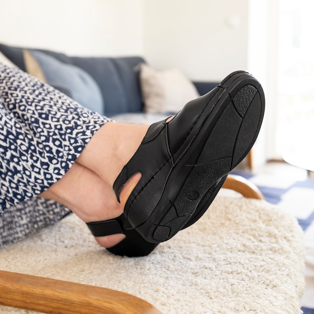 Minfot Sandaler Stretch Iris Hælrem Sort