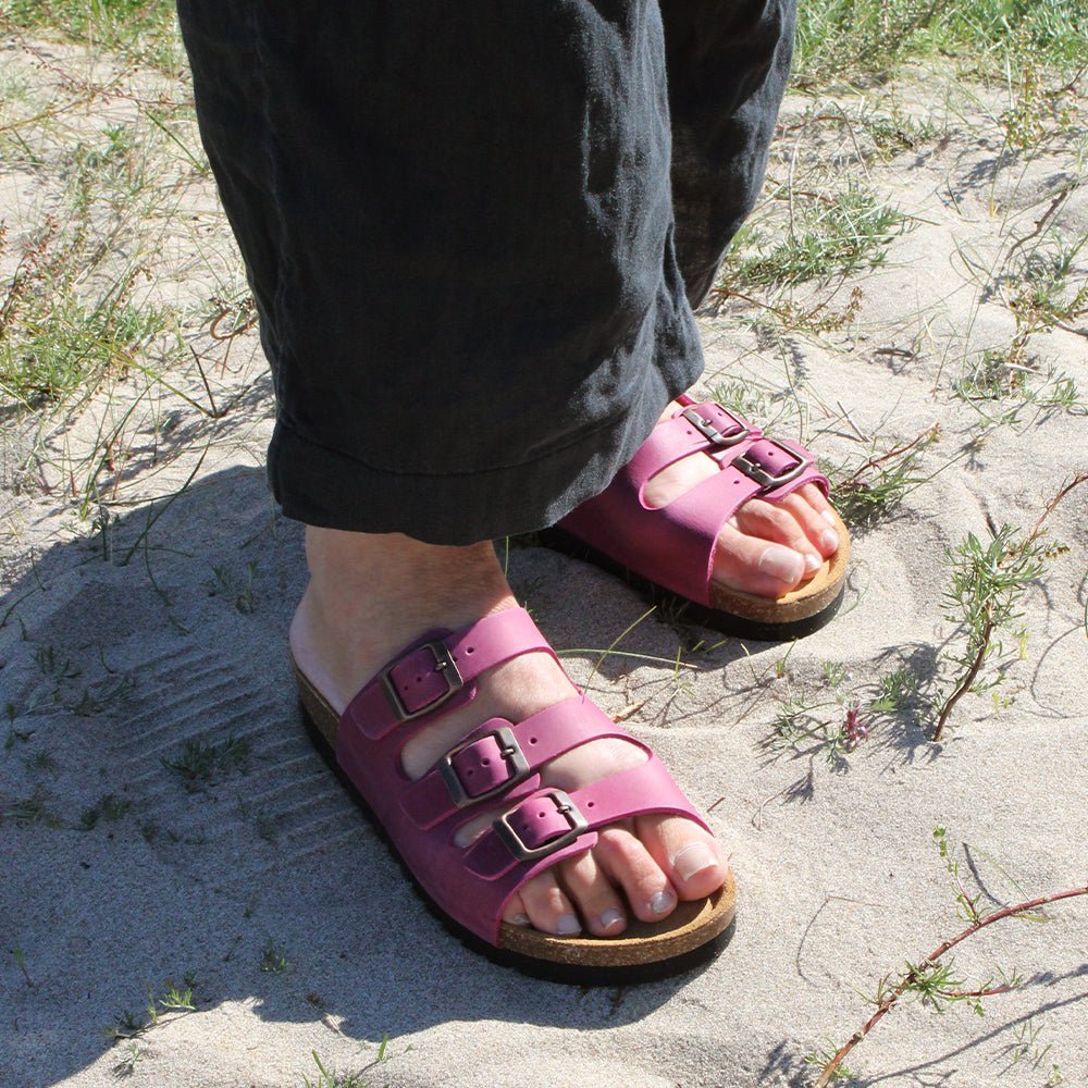 Minfot Sandaler Bio Læder Fuxia