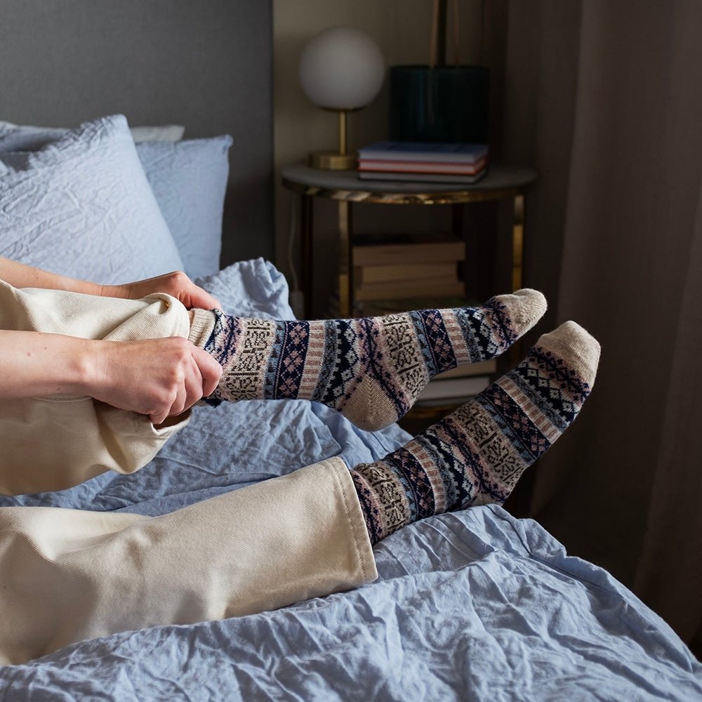 Minfot Geilo Uldstrømper Blå 2-pak