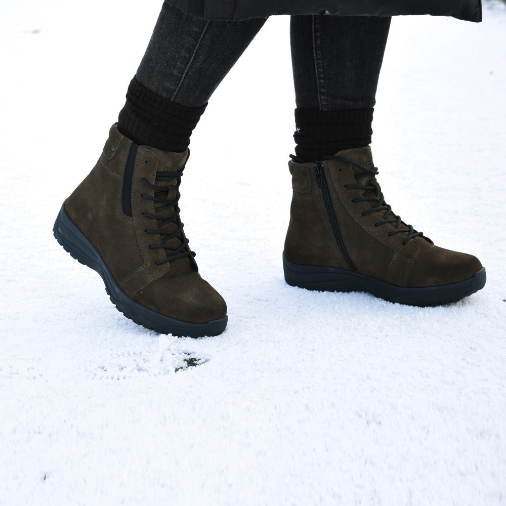 Minfot Pigsko Lima Ruskind Uld Mørkegrøn