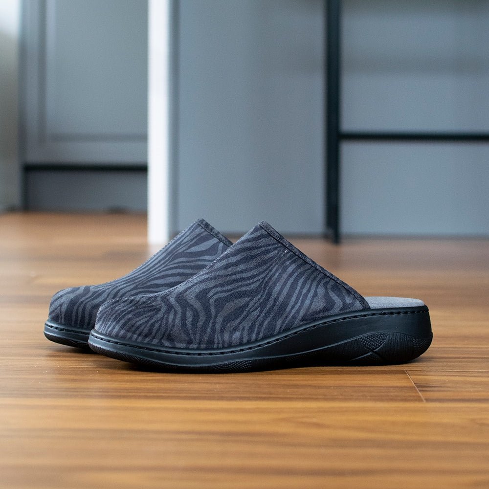 Minfot Hjemmesko Stretch Dame Zebra Sort