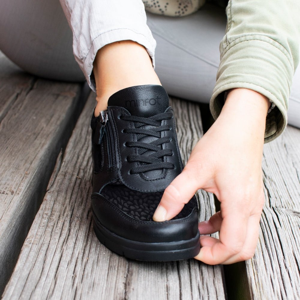 Produktbild 10 - Minfot Elin Stretch Bred Skocons Dragkedje Læder Sort