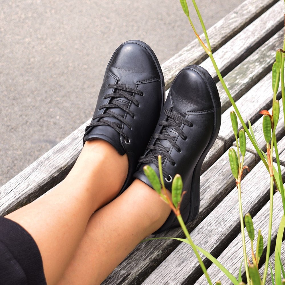 Minfot Aveny Sneaker Dame Læder Sort