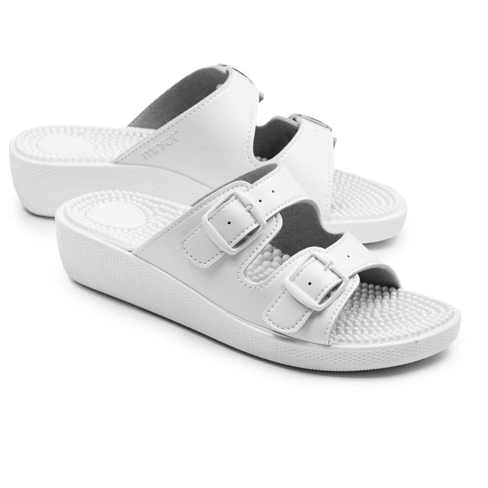 Minfot Massage Sandaler Dame Hvid