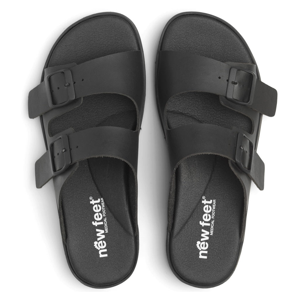 Produktbild 4 - New Feet Connie Breda Sandaler Microfiber Unisex Svart