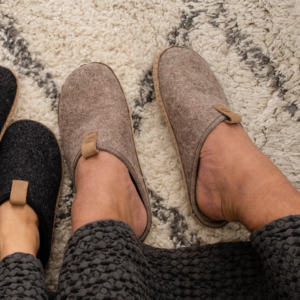 Minfot Cabin Hjemmesko Uld Unisex Brun